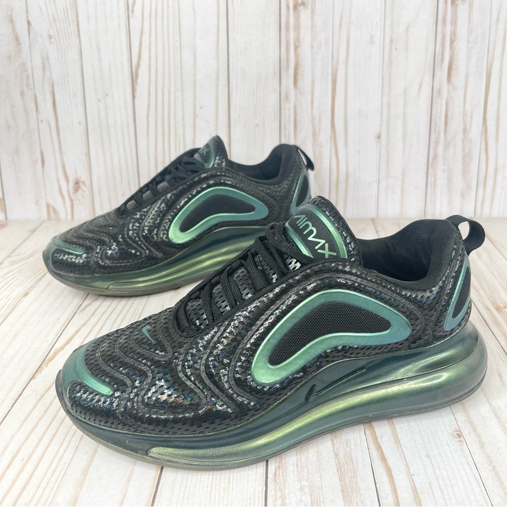 Air Max 720 “Throwback Future” Black Iridescent Green A02924-003 Size 9